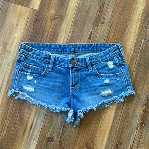 Distressed Blue Denim Shorts